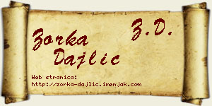 Zorka Dajlić vizit kartica